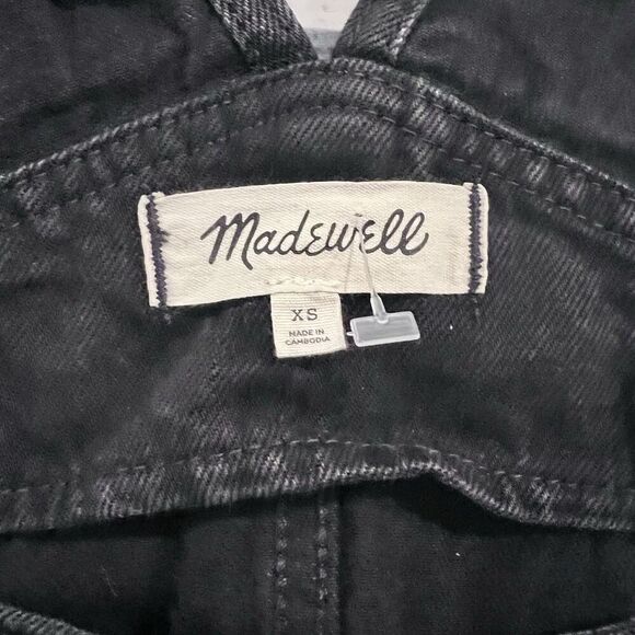 Madewell Straight Leg Overalls Luna Wash Black Denim Size XS Cotton Casual - Picture 8 of 10